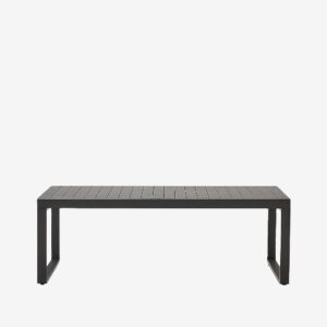 Kave Home – Galdana förlängningsbart utomhusbord av aluminium med mörkgrå finish 220 (340) x 100 cm – Svart – Matbord utomhus – Från Homeroom