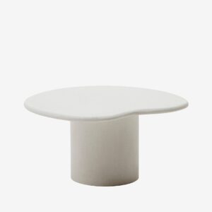 Kave Home – Macarella soffbord i vit cement, 83 x 77 cm – Vit – Soffbord utomhus – Från Homeroom