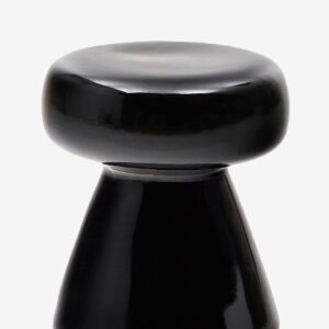 Kave Home – Manya svart sidobord i keramik, Ø 38 cm – Svart – Sidebord – Från Homeroom