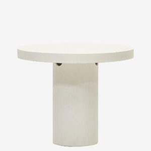 Kave Home – Matbord Aiguablava, Ø 90 cm – Vit – Matbord utomhus – Från Homeroom