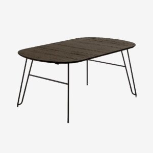 Kave Home – Matbord Milian, 100 x 170 (320) cm – Svart – Matbord – Från Homeroom