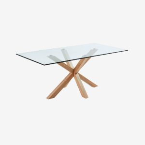 Kave Home – Matbord med träeffekt Argo 200 cm – Transparent – Matbord – Från Homeroom