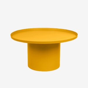 Kave Home – Runt soffbord Fleksa, Ø 72 cm – Gul – Soffbord – Från Homeroom