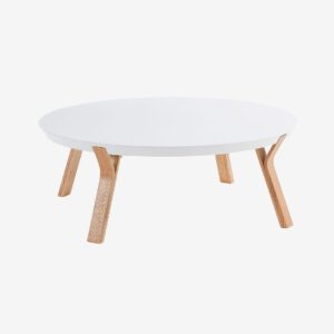 Kave Home – SOLID soffbord vit/ask – Vit – Soffbord – Från Homeroom