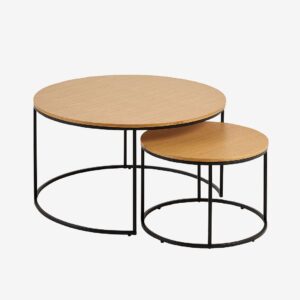 Kave Home – Sidobord Yoana, set om 2 – Brun – Småbord – Från Homeroom