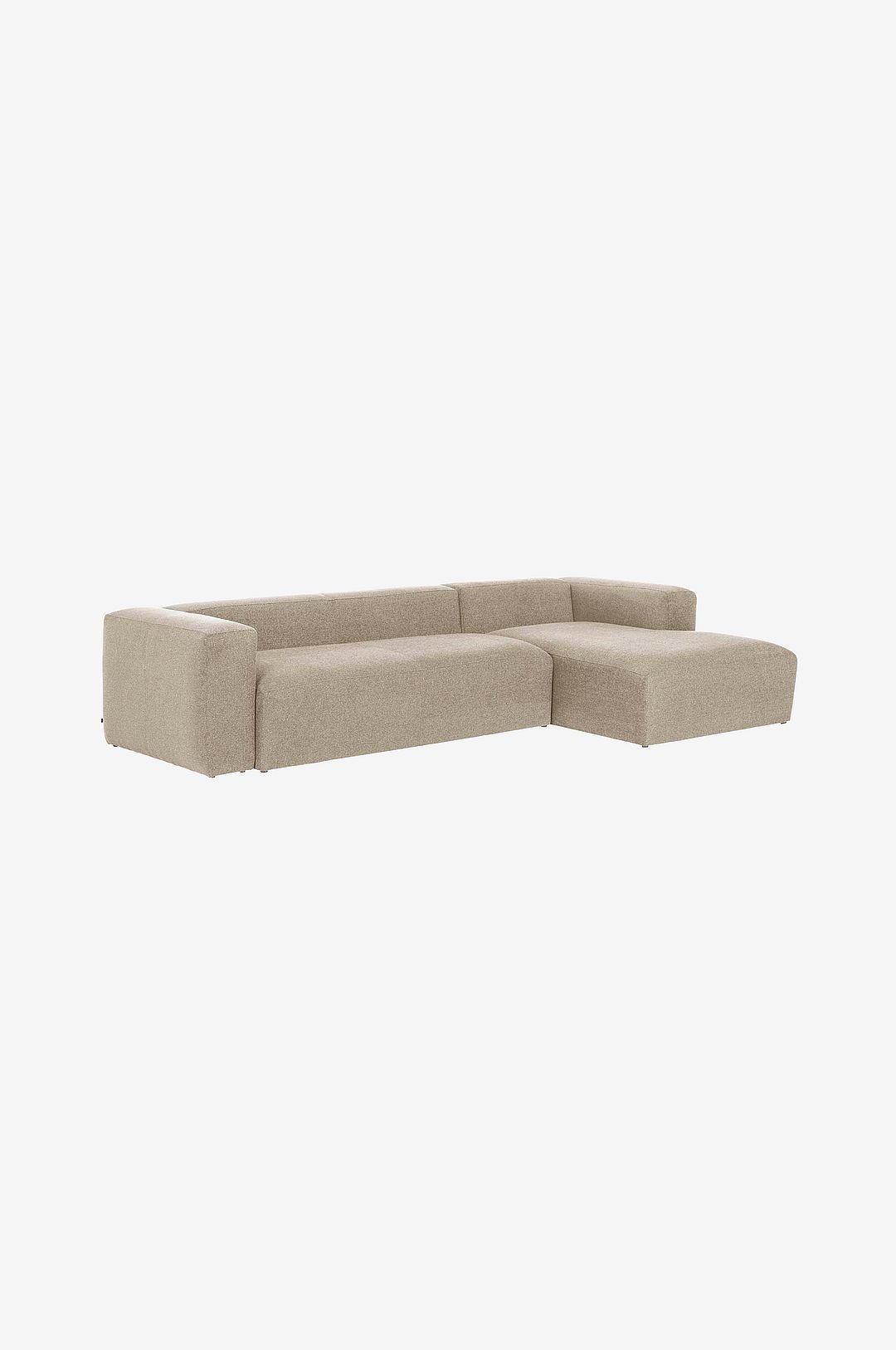 Kave Home - Soffa Blok 4-sits i chenille divan höger - Vit - 2-sits soffor - Från Homeroom