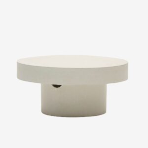 Kave Home – Soffbord Aiguablava, Ø 66 cm – Vit – Soffbord utomhus – Från Homeroom