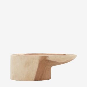 Kave Home – Soffbord massivt mungurträ Mosi Ø 90 x 50 cm – Brun – Soffbord – Från Homeroom