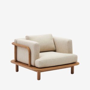 Kave Home – Turqueta fåtölj tillverkad av massivt teakträ 100%. Fsc – Flerfärgad – Utefåtöljer – Från Homeroom