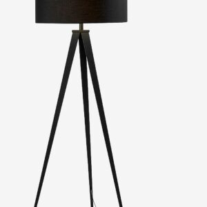 Kave Home – UZAGI golvlampa av svart metall och svart lampskärm – Svart – Golvlampor – Från Homeroom