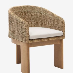 Kave Home – Xoriguer stol i konstrotting och 100% Fsc massivt eukalyptusträ – Brun – Utefåtöljer – Från Homeroom