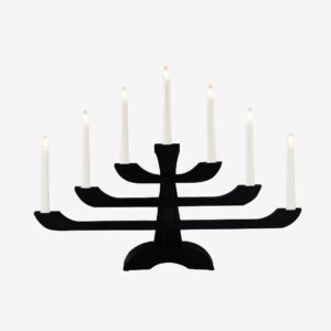 Konstsmide – Elljusstake 7 lj trä 39cm – Svart – Adventsljusstakar – Från Homeroom