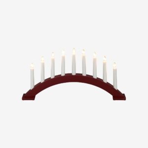 Konstsmide – Ljusstake trä 9 glödlampor 25,5cm – Röd – Adventsljusstakar – Från Homeroom