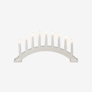 Konstsmide – Ljusstake trä 9 glödlampor 25,5cm – Vit – Adventsljusstakar – Från Homeroom