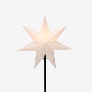 Konstsmide – Pappersstjärna metallfot höjd 65 cm – Vit – Adventsljusstakar – Från Homeroom