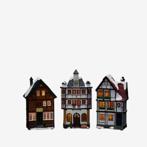 Konstsmide – Små hus LED 3 st set – Flerfärgad – Dekorativ julbelysning – Från Homeroom