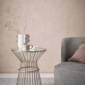 LARINO sidobord ø 49 cm Glas/krom