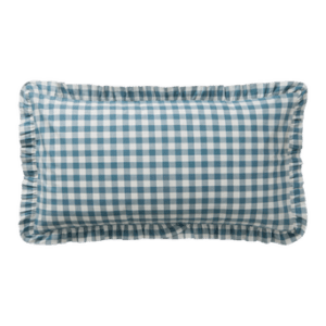 LAUREN FRILL örngott med volang ekologisk 90×50 cm Blå/vit