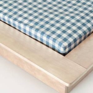 LAUREN dra-på-lakan ekologisk Blå/vit