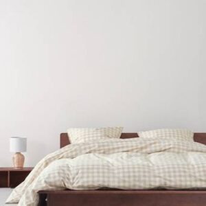 LAUREN påslakanset dubbelsäng ekologisk Beige/vit