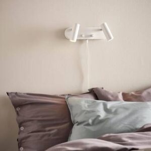 LEE vägglampa – dubbel Vit