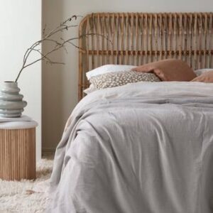 LILIA överkast – dubbelsäng 250×250 cm – ekologisk Grå