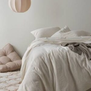 LILIA påslakanset dubbelsäng – ekologisk Linnebeige