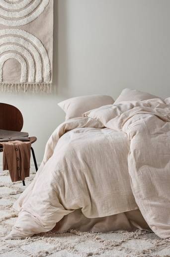 LILIA påslakanset enkelsäng – ekologisk Linnebeige