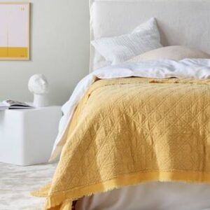 LILLY överkast – enkelsäng 180×260 cm Gul