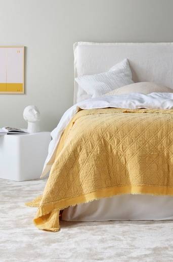 LILLY överkast – enkelsäng 180×260 cm Gul