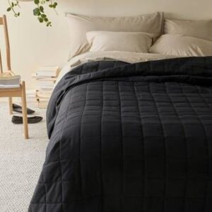 LINDEN överkast – dubbelsäng 260×260 cm Svart
