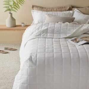 LINDEN överkast – dubbelsäng 260×260 cm Vit