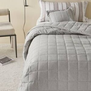 LINDEN överkast – enkelsäng 180×260 cm Ljusgrå