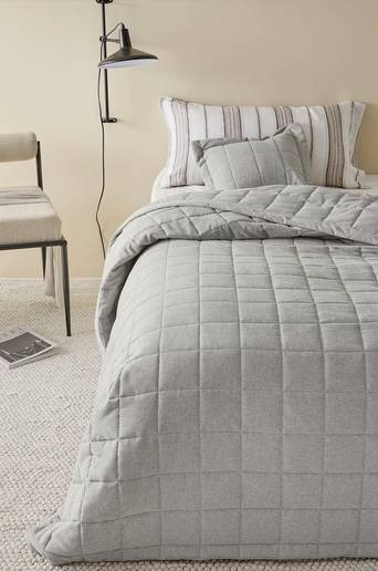 LINDEN överkast – enkelsäng 180×260 cm Ljusgrå