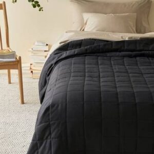 LINDEN överkast – enkelsäng 180×260 cm Svart