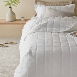 LINDEN överkast – enkelsäng 180×260 cm Vit