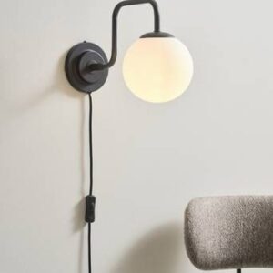 LONDRES vägglampa Svart/opalglas