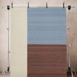 LORI BLOCK 02 ullmatta 200×300 cm Naturvit/brun/blå