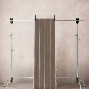 LORI STRIPE 02 ullmatta 70×200 cm Mörkgrå/gul