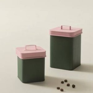 LUCA burk med lock 2-pack Grön/rosa