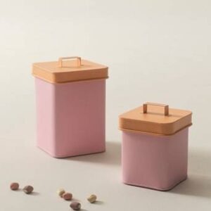 LUCA burk med lock 2-pack Rosa/orange