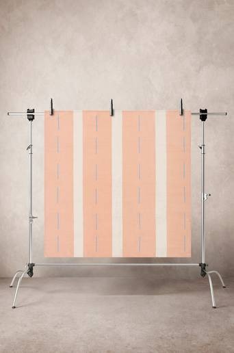 LUNA ROSSA utomhusmatta 180x180 cm Rosa/naturvit/blå