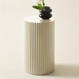 LUNDEN sidobord ø 30 cm – låg Vit