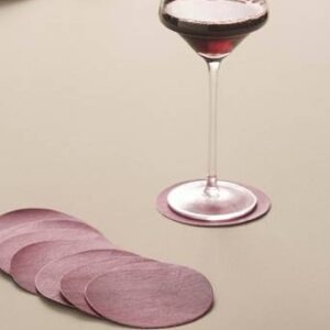 LUNI glasunderlägg 8-pack Mörkcerise