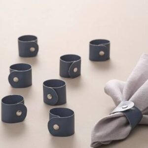 LUNI servettring 8-pack Mörkblå