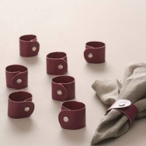 LUNI servettring 8-pack Mörkcerise