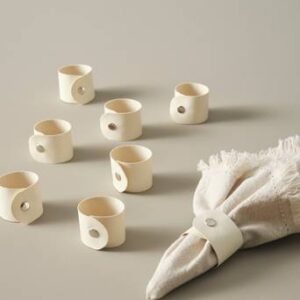 LUNI servettring 8-pack Naturvit