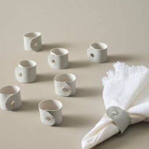 LUNI servettring 8-pack Silvergrå