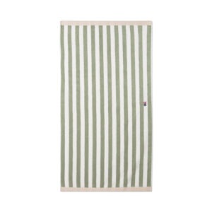 Lexington Block Striped Handduk 70×130 Vintage Green/white/moonbeam
