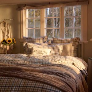 Lexington Checked Cotton Flannel Rutigt Påslakanset 150×210 Blå